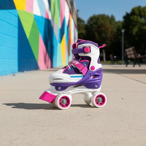 Patines extensibles 4 ruedas con bota · Violeta