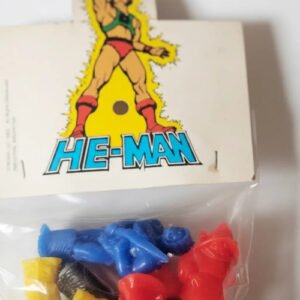 He-Man · 8 miniaturas para punta de lápiz (Mattel original 1984-85)