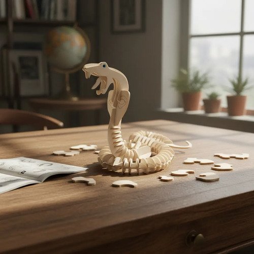 Puzzle 3D de madera · Araña y Serpiente (pack x2)