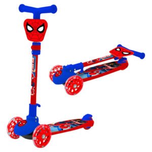 Monopatín plegable 3 ruedas con luz · Spider-Man