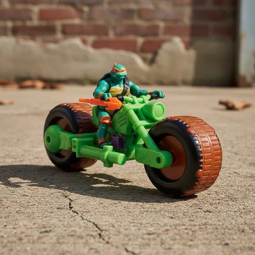 Tortugas Ninja · Muñeco + Moto Miguel Ángel