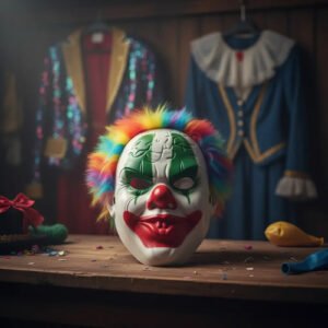 Máscara de payaso con pelo · Halloween