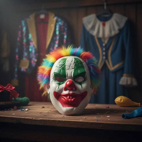 Máscara de payaso con pelo · Halloween