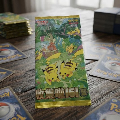 Pokémon TCG · Sobre 151 (arte Pikachu, verde)