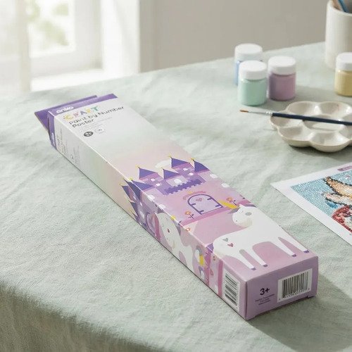 Pintá por números Anko · Lienzo unicornio con pinturas y pinceles - Imagen 5