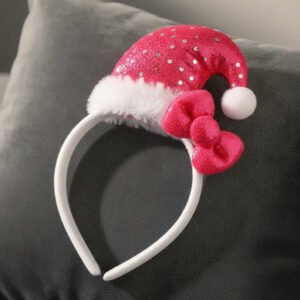 Kit navideño · Vincha con gorrito de Papá Noel + pulsera enrollable