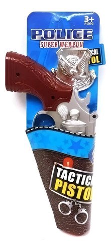 Pistola de juguete + placa de Sheriff + cartuchera