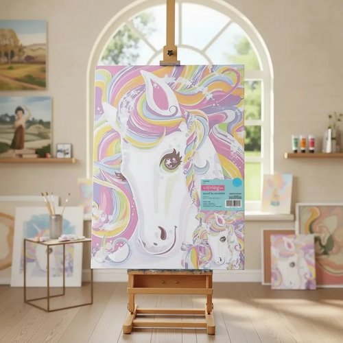 Pintá por números · Lienzo Unicornio 40x50 cm