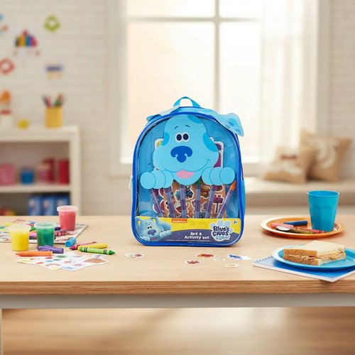 Las Pistas de Blue · Mini mochila de arte con crayones y stickers