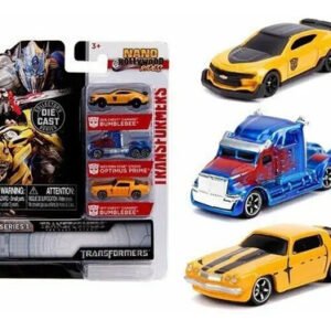 Transformers · Pack 3 mini vehículos de metal Nano Hollywood Rides