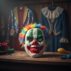 Máscara de payaso con pelo · Halloween