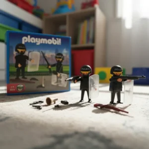 Playmobil 9518 · Policías con escudo (Antex, retro)
