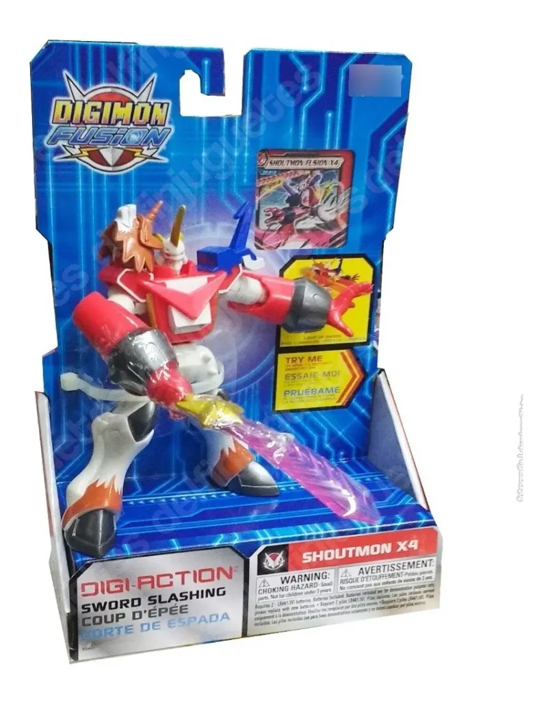 Digimon Fusion · Figuras Metal Greymon y Shoutmon X4 (Bandai)