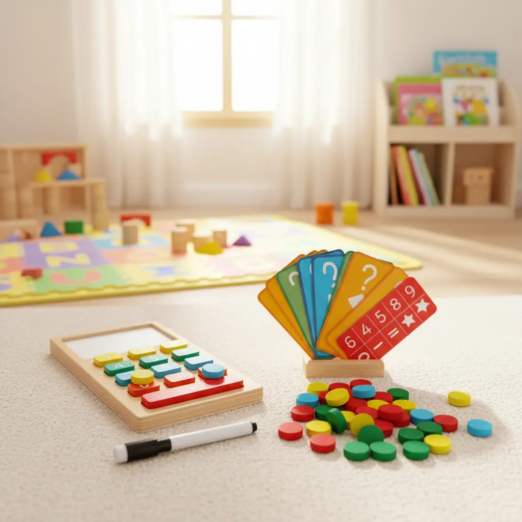 Calculadora Montessori de madera · Aprender a sumar