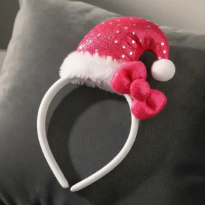 Kit navideño · Vincha con gorrito de Papá Noel + pulsera enrollable