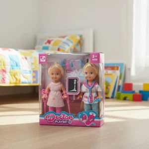 Kit 2 mini muñecas Doctora y Paciente (tipo Kelly)