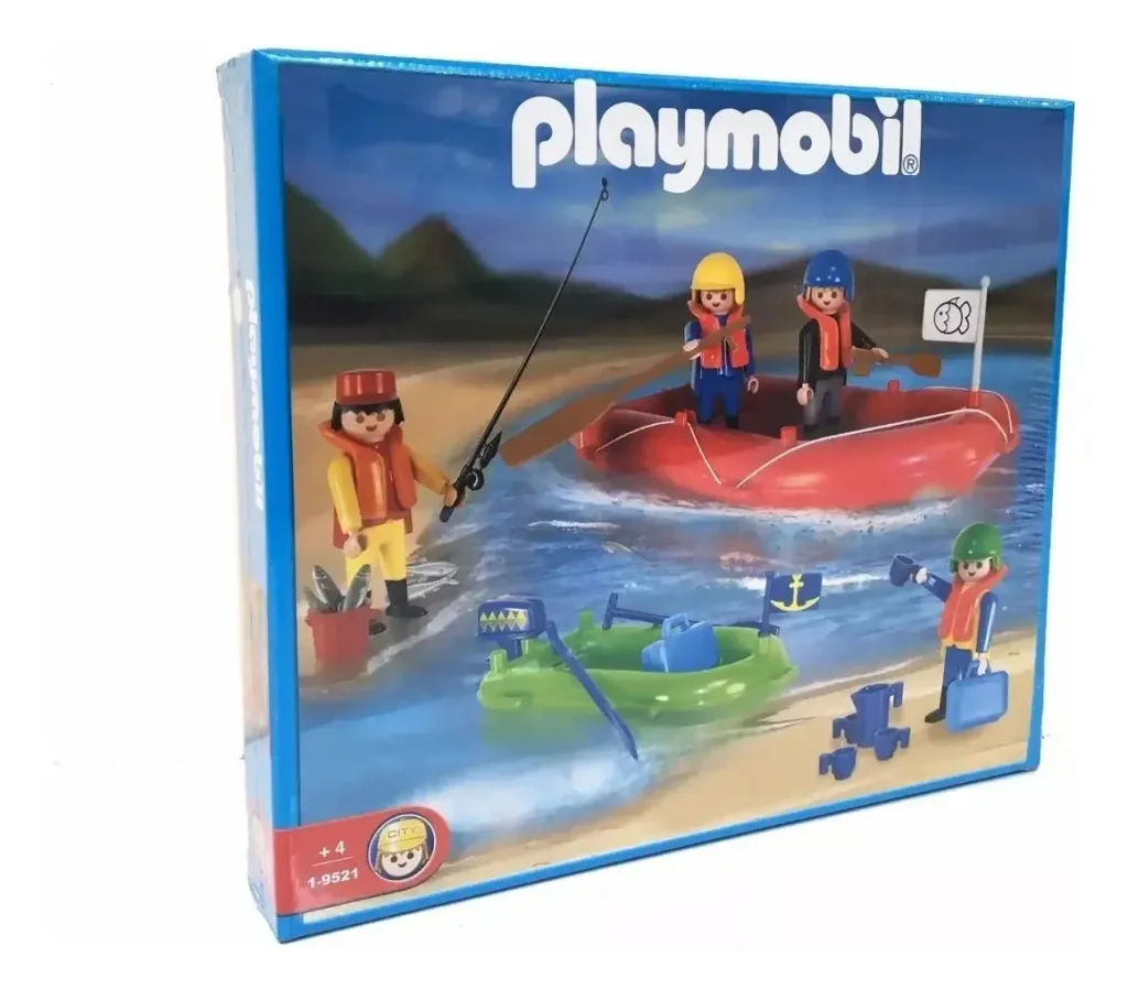 Playmobil Kit Rafting 1-9521 · Bote con figuras (Antex, retro)