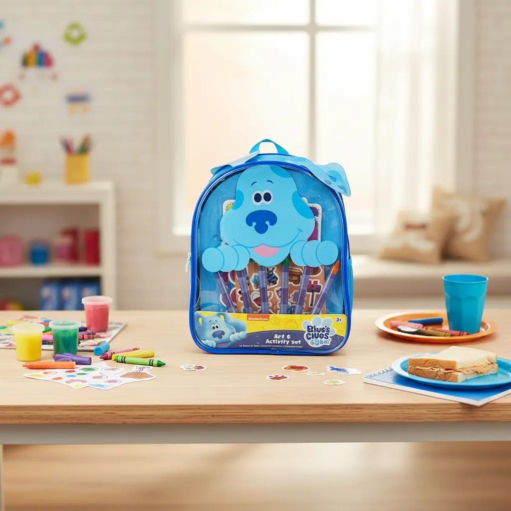Las Pistas de Blue · Mini mochila de arte con crayones y stickers